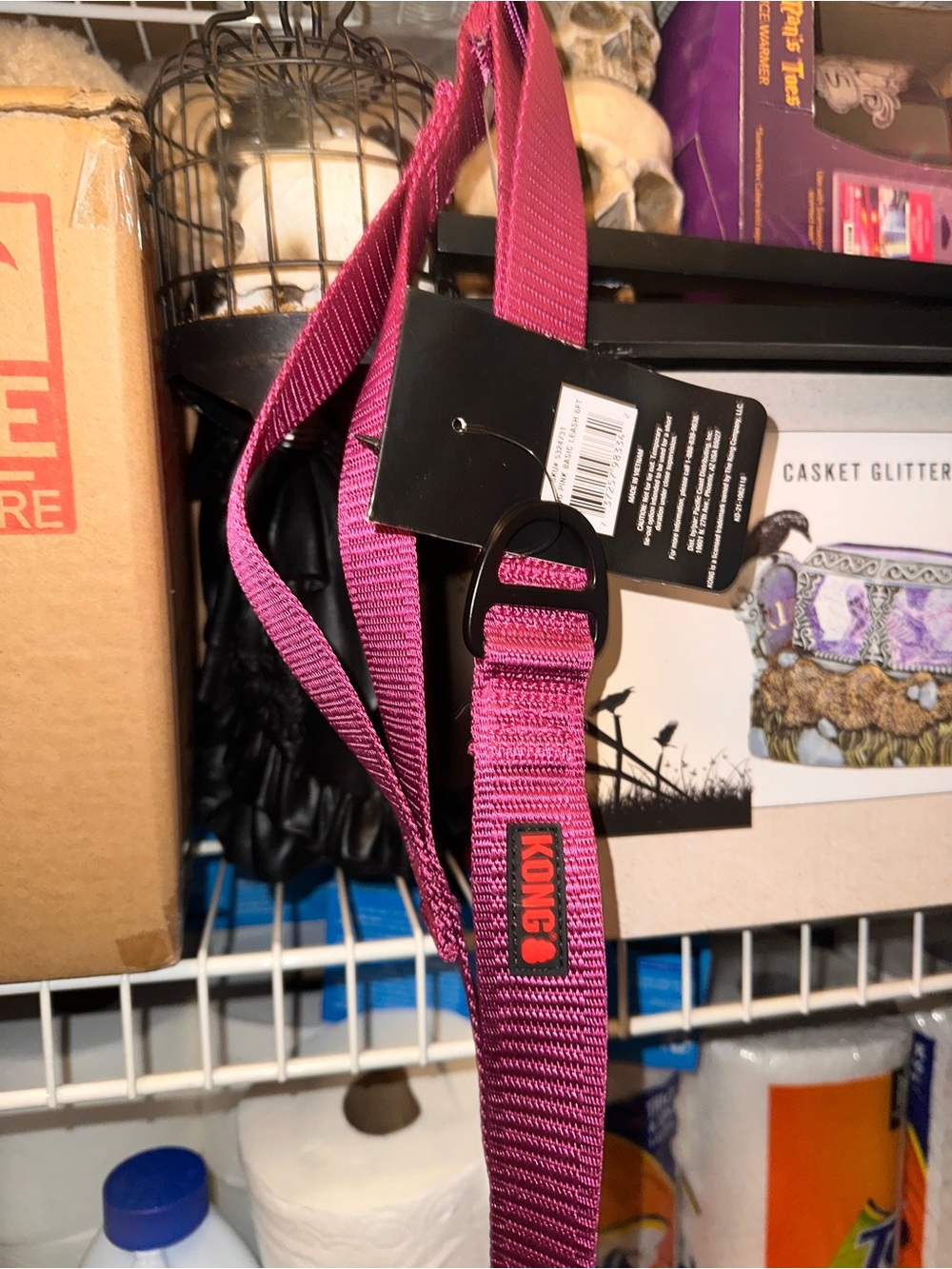 Kong Pink Dog Collar or Leash with Black Hardware
